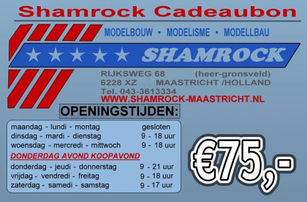 Shamrock Modelbouw Cadeaubon t.w.v. 75,- Euro