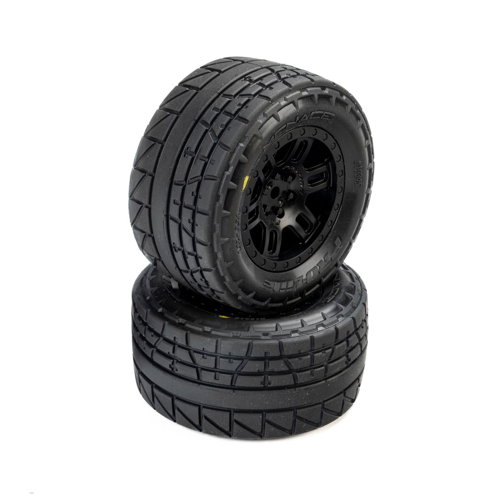 Proline Menace Front/Rear Street Tires Mounted 12mm Black Split Six for ARRMA MINI KRATON 1/16 (2)