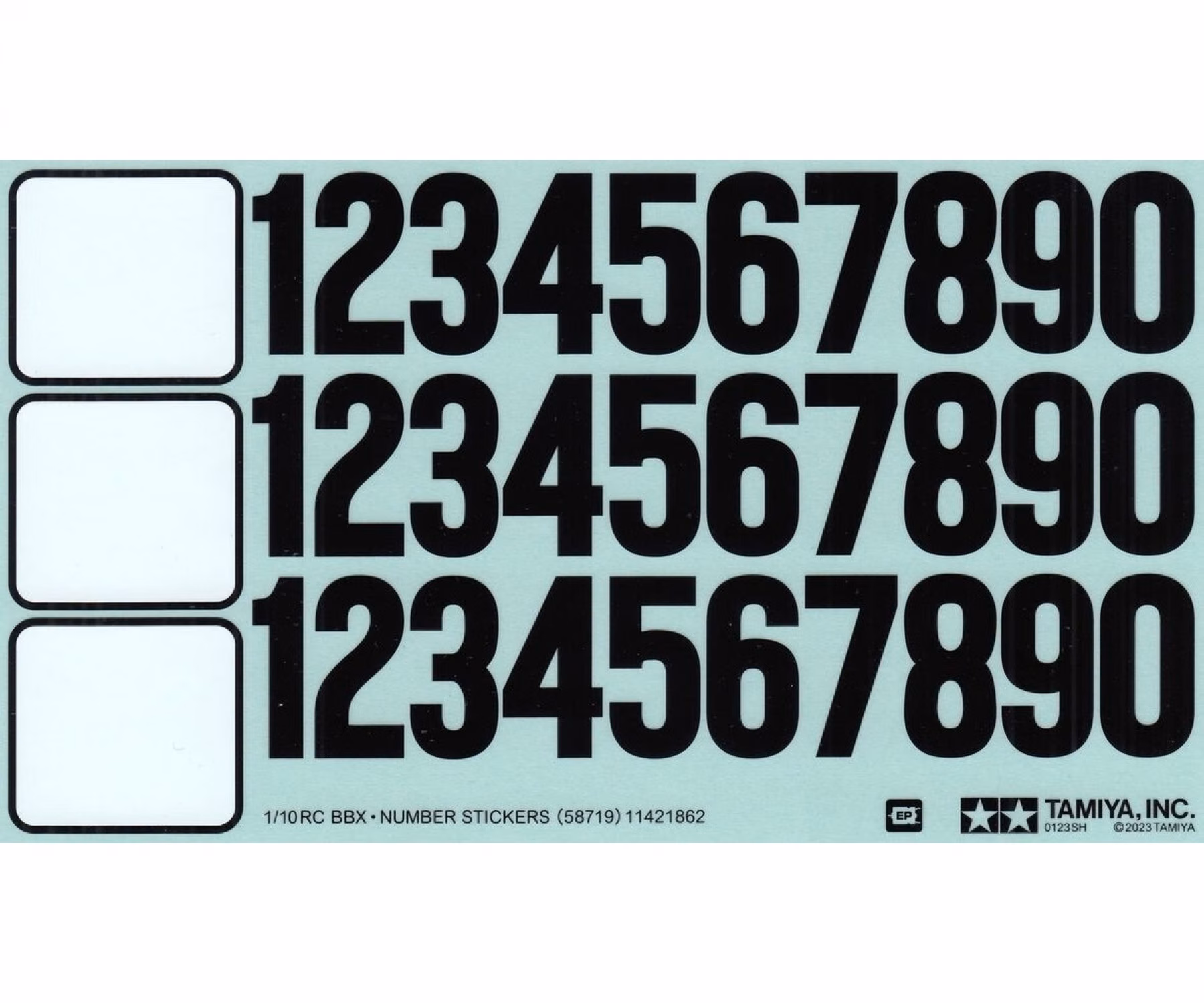 Tamiya Sticker Car Numbers BBX BB-01
