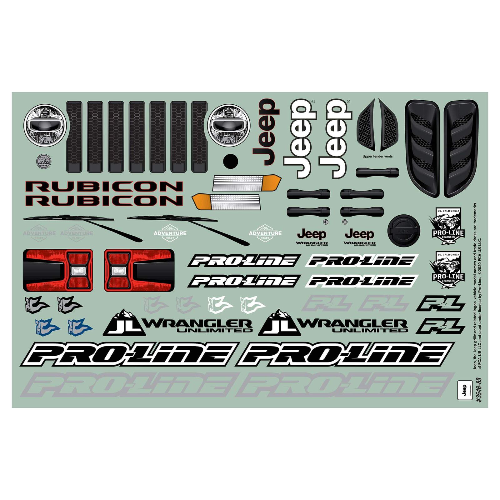 Proline Jeep Wrangler JL Unlimited Rubicon Clear Body 12.3" (313mm) WheelBase Crawlers 1/10