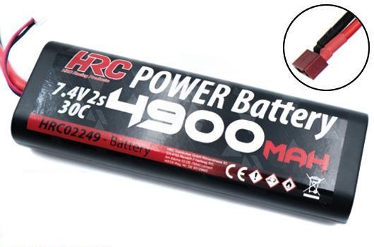 HRC 2S 7.4 Volt 4900mAh 30C LiPo Hardcase Rounded Accu Deans/XH Connector