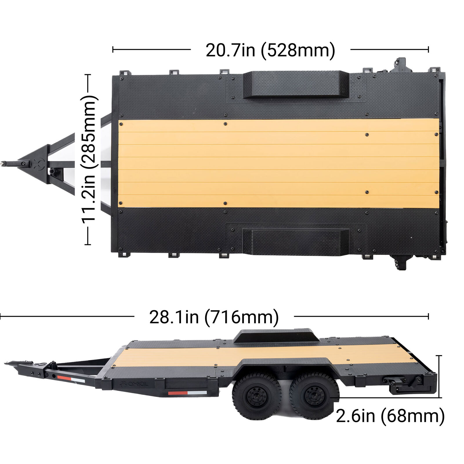 Axial SCX10 Flat Bed Vehicle Trailer 1/10