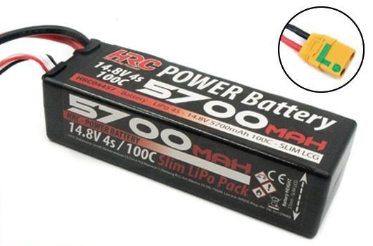HRC 4S 14.8 Volt 5700mAh 100C LiPo Hardcase Accu XT90/XH Connector