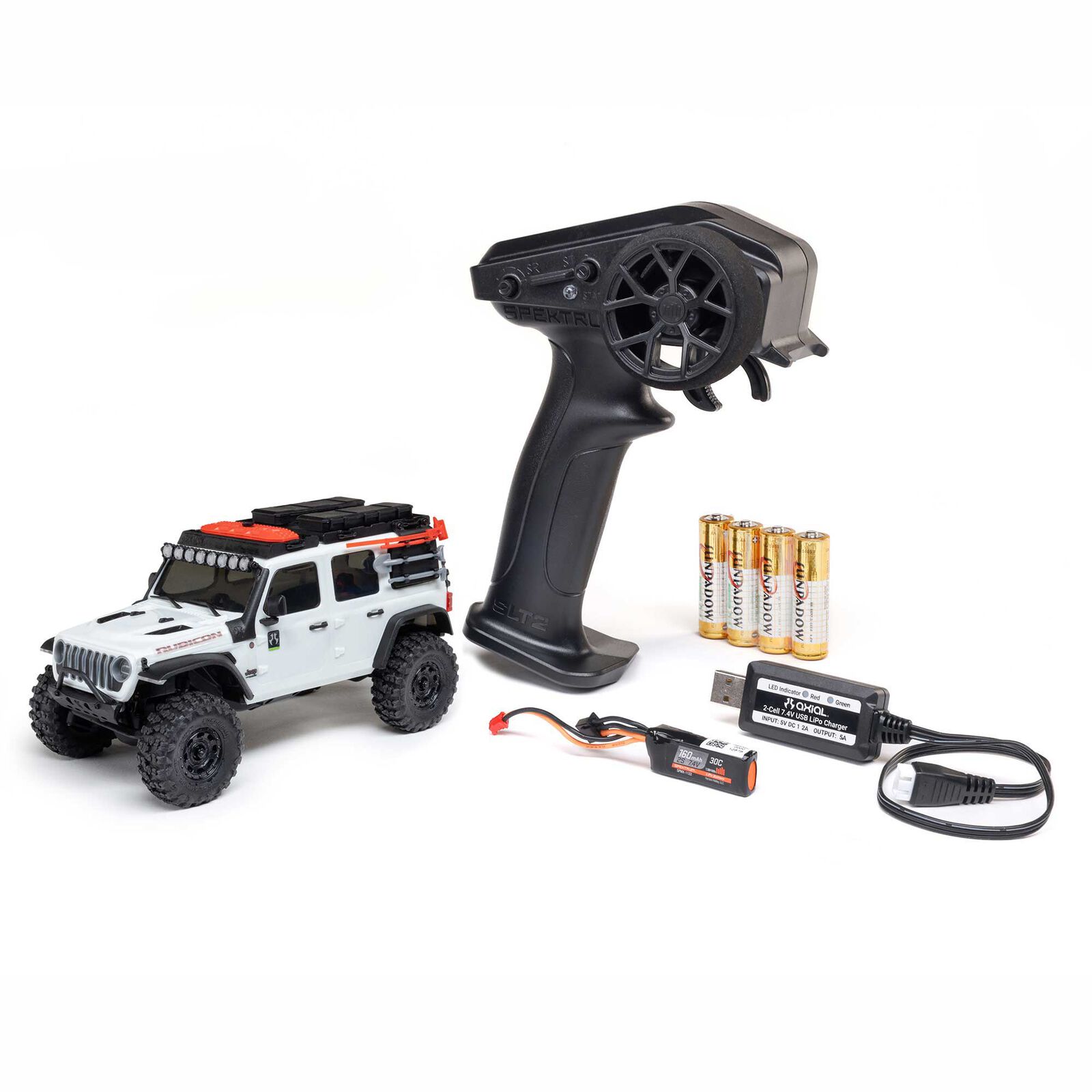 Axial SCX30 Jeep Wrangler JLU 4X4 RTR Brushed Rock Crawler (Battery & Charger Included), White 1/30