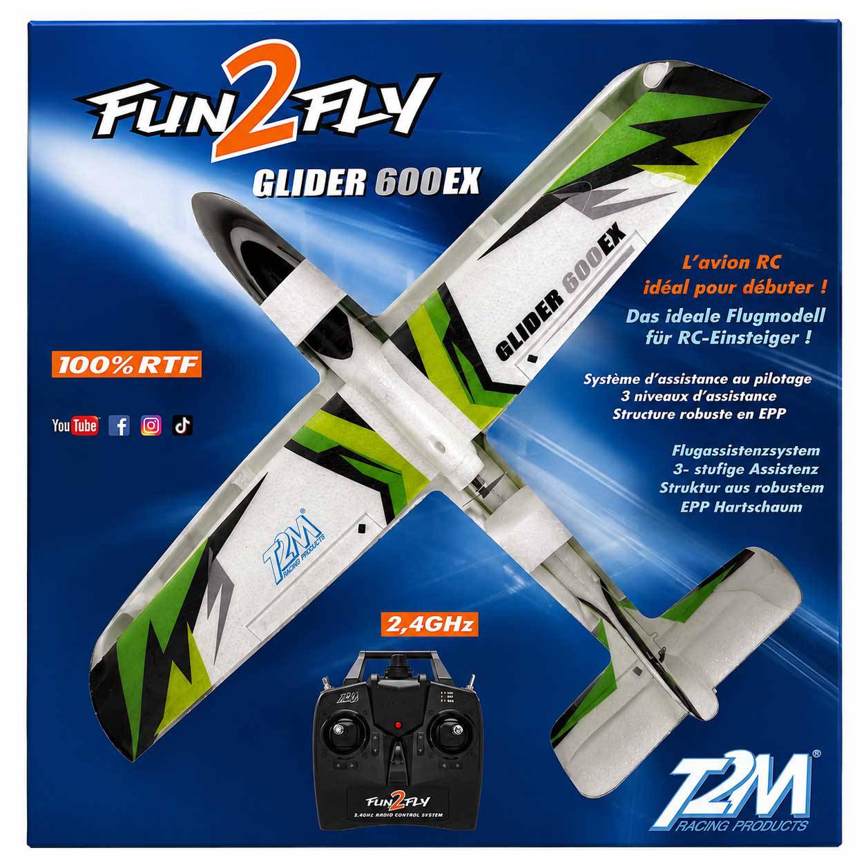 T2M Fun2Fly Glider 600 EX Ready to Fly Green