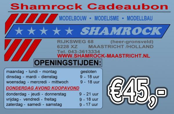 Shamrock Modelbouw Cadeaubon t.w.v. 45,- Euro