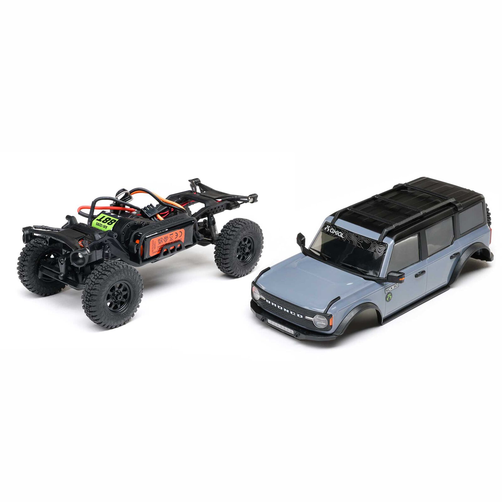 Axial SCX30 Ford Bronco 4X4 RTR Brushed Rock Crawler (Battery & Charger Included), Blue 1/30