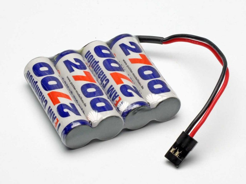 Team Champion 4.8 Volt 2700mAh NiMH AA Ontvangeraccu uni stekker (plat)