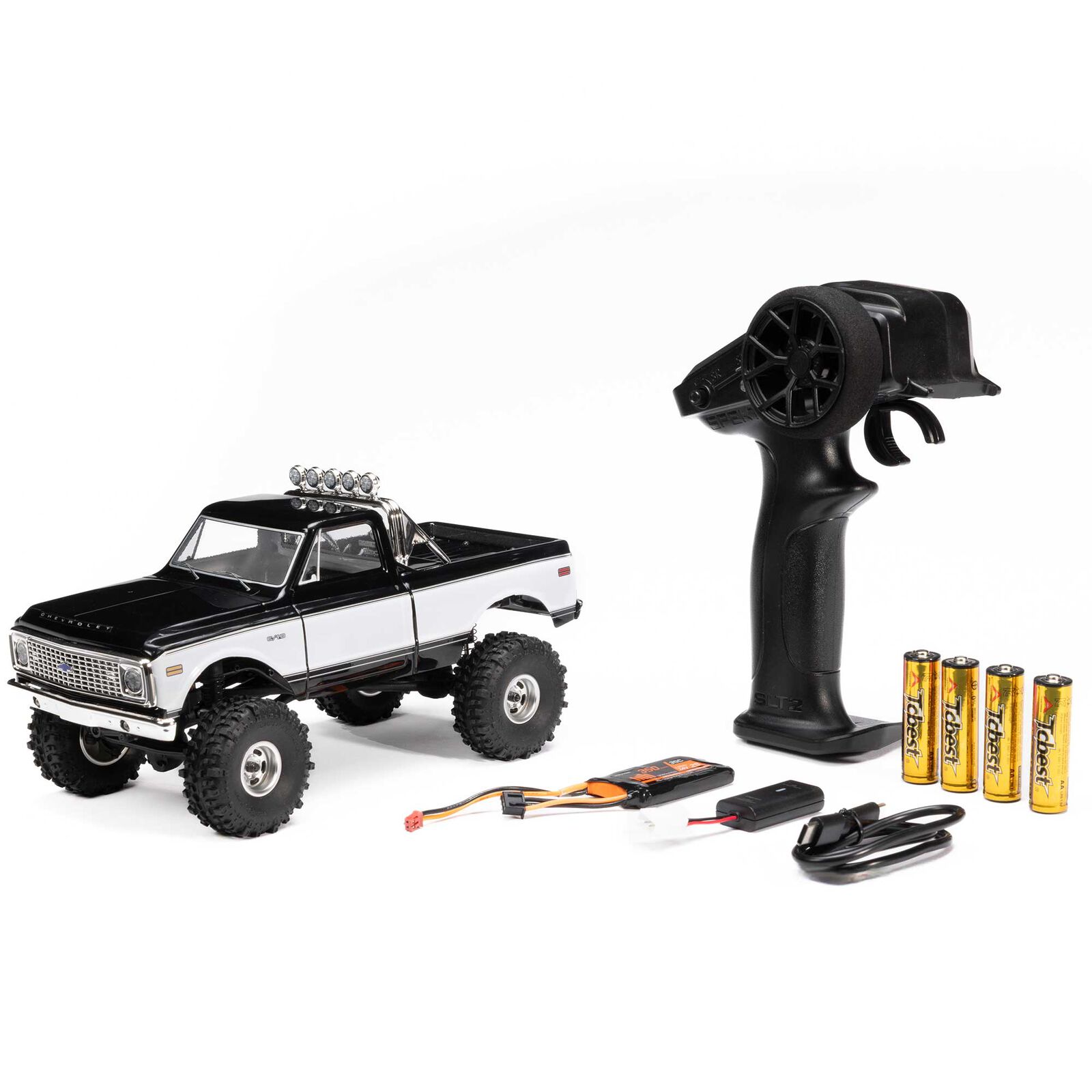 Axial SCX24 1967-1972 Chevrolet C10 4WD Truck Brushed RTR Black/White 1/24