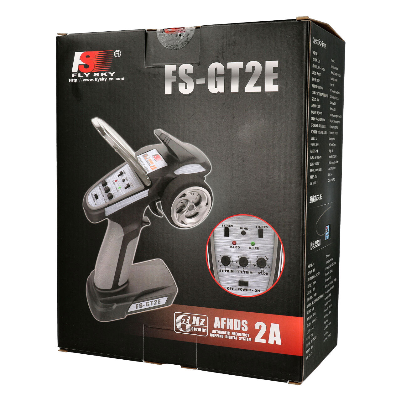 Flysky FS-GT2E 2 Kanaals Zenderset met 3 Kanaals Ontvanger