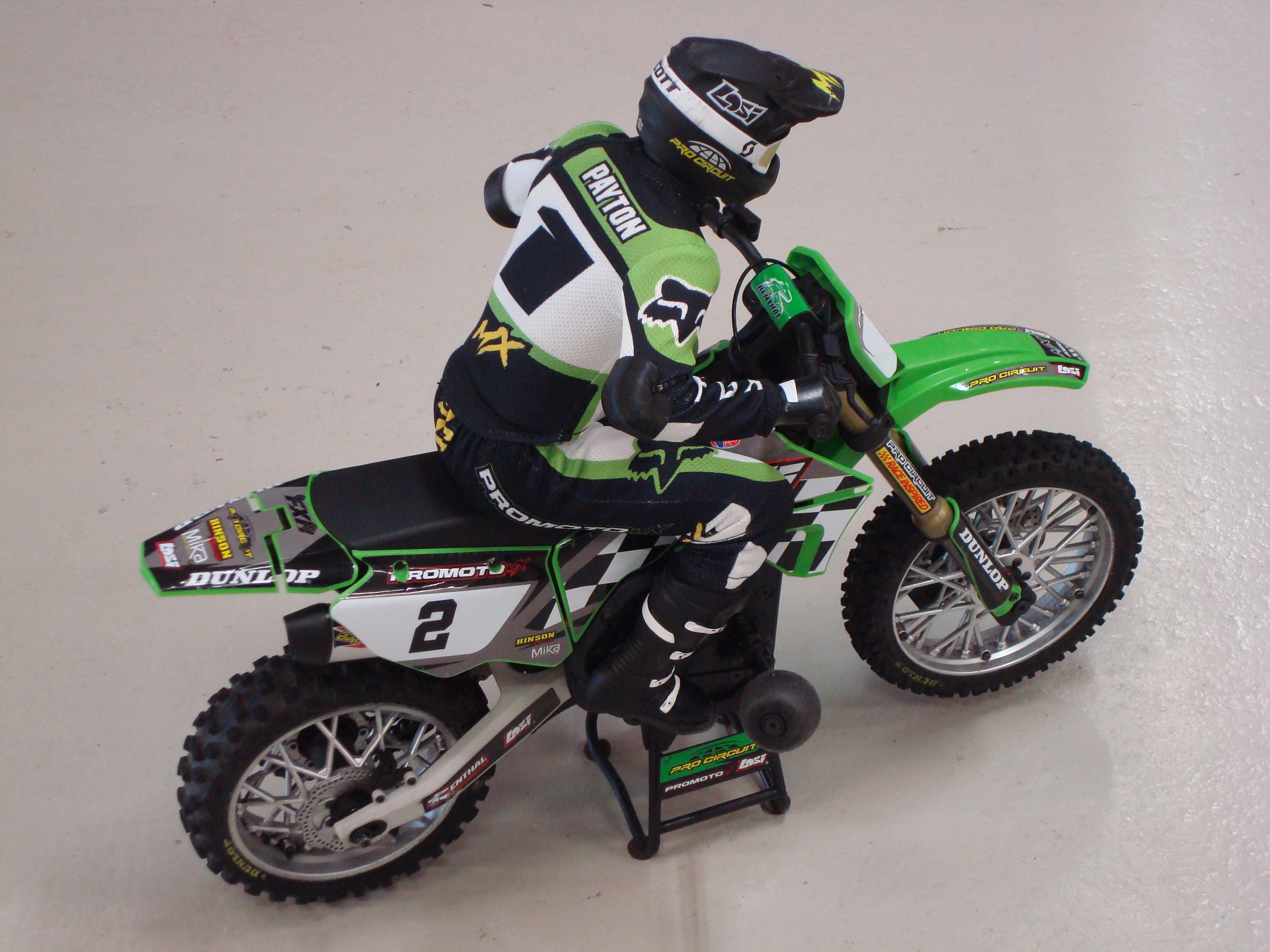 Occasion Losi Promoto-MX Pro Circuit 2S RTR Brushless Motorcycle (Battery and Charger Included), Green 1/4