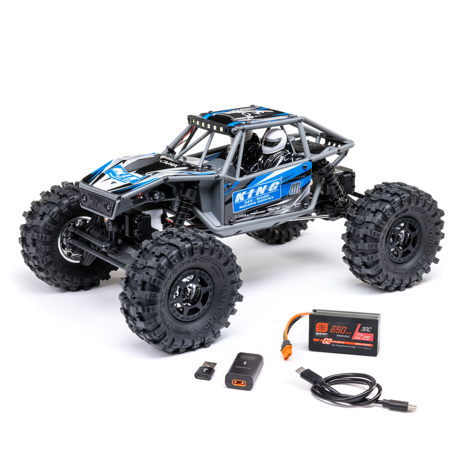 Axial UTB18 Capra 4WS 4X4 RTR Brushed Rock Crawler (Battery & Charger Included) Blue 1/18