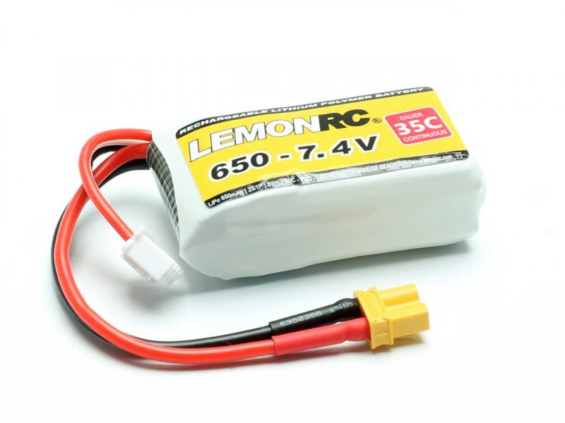 Lemon RC LiPo Accu 7.4 Volt 650mAh 35C XH/XT60