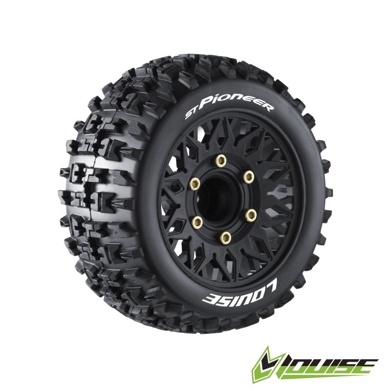 Louise RC ST Pioneer Tires Mounted met Wisseladapter 12/14/17mm 0 & 1/2 Offset 1/10 (2)