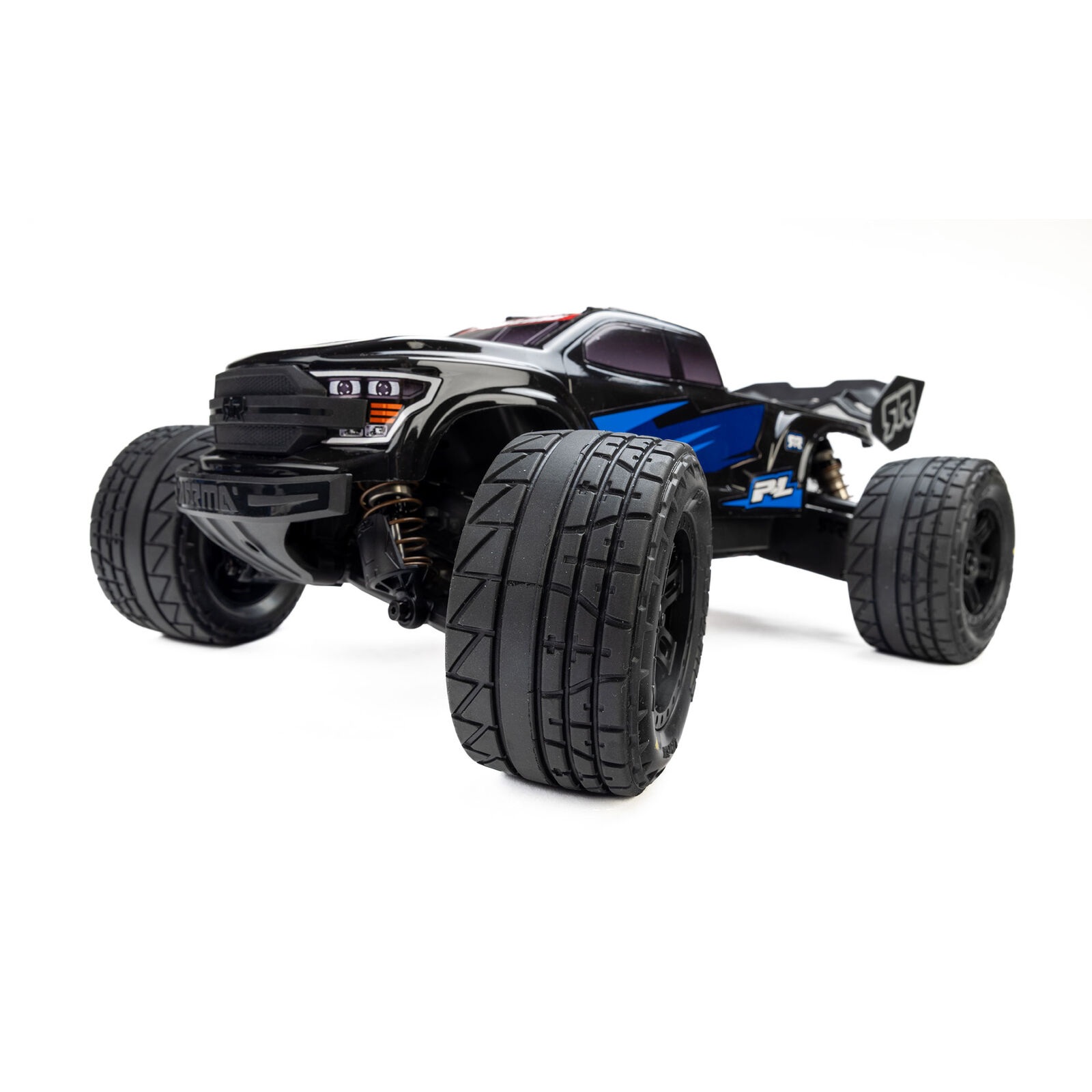 Proline Menace Front/Rear Street Tires Mounted 12mm Black Split Six for ARRMA MINI KRATON 1/16 (2)