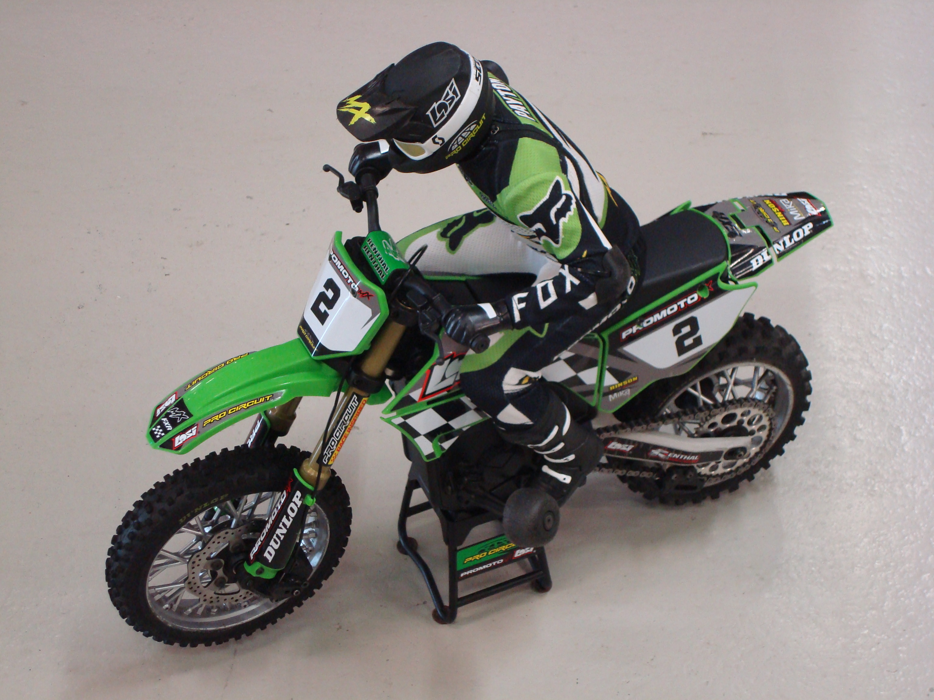 Occasion Losi Promoto-MX Pro Circuit 2S RTR Brushless Motorcycle (Battery and Charger Included), Green 1/4