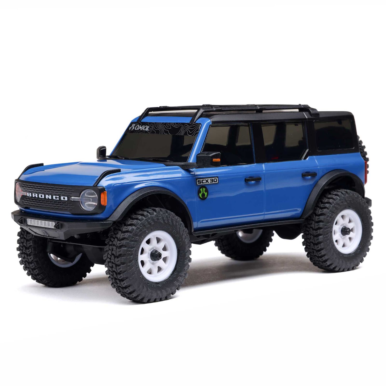 Axial SCX30 Ford Bronco 4X4 RTR Brushed Rock Crawler (Battery & Charger Included), Blue 1/30
