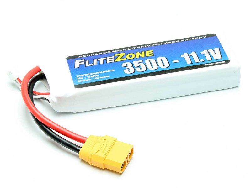FliteZone 11.1 Volt 3500mAh 35C LiPo XT90/XH