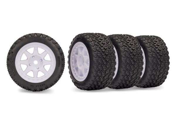 Traxxas White Mini Rally Wheels with Rally Tires (4)