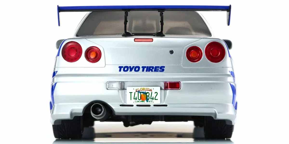 Kyosho Resin Nissan GT-R 2001 Fast & Furious Silver/Blue Stripes 1/12