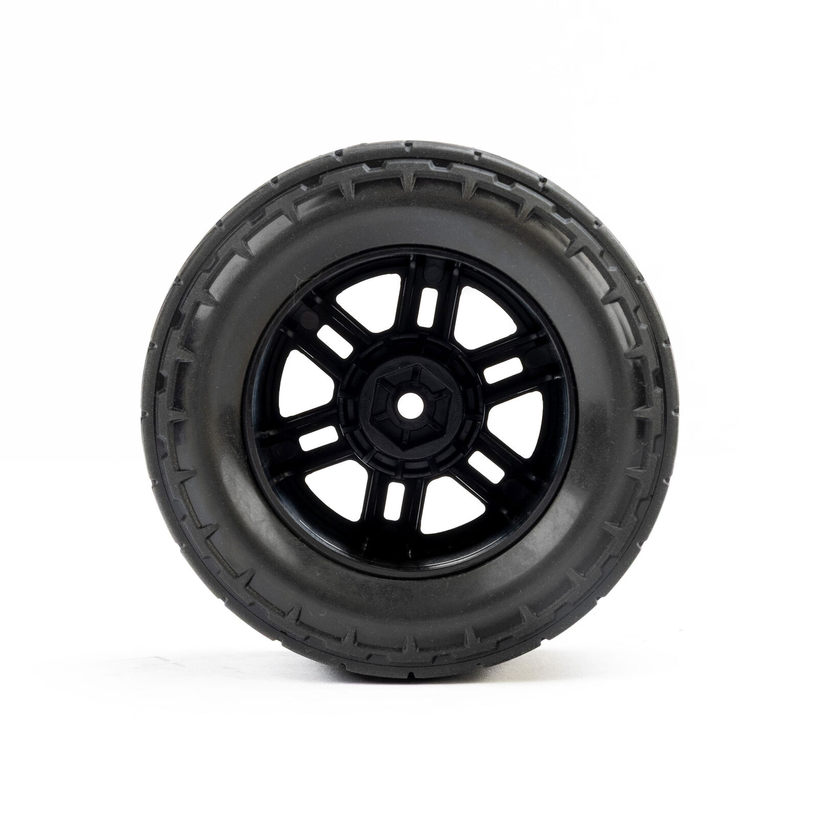 Proline Menace Front/Rear Street Tires Mounted 12mm Black Split Six for ARRMA MINI KRATON 1/16 (2)