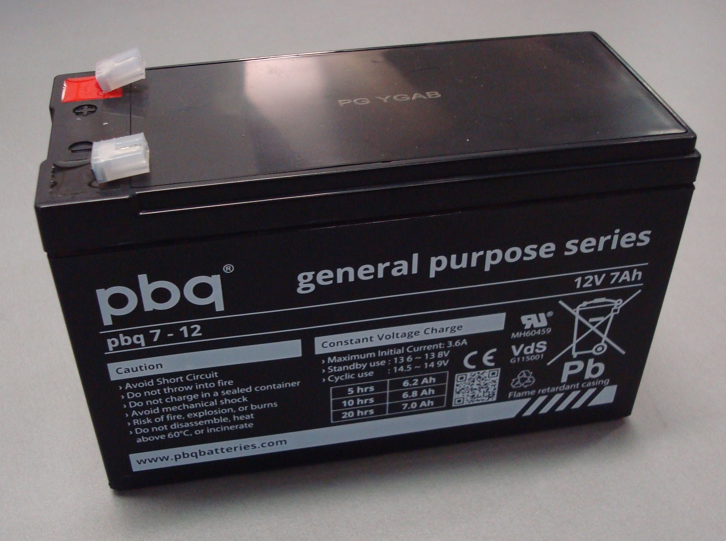 PBQ 12 Volt 7 Ah Loodaccu ideaal voor Voerboten, Alarminstallaties, Kinderauto's etc.