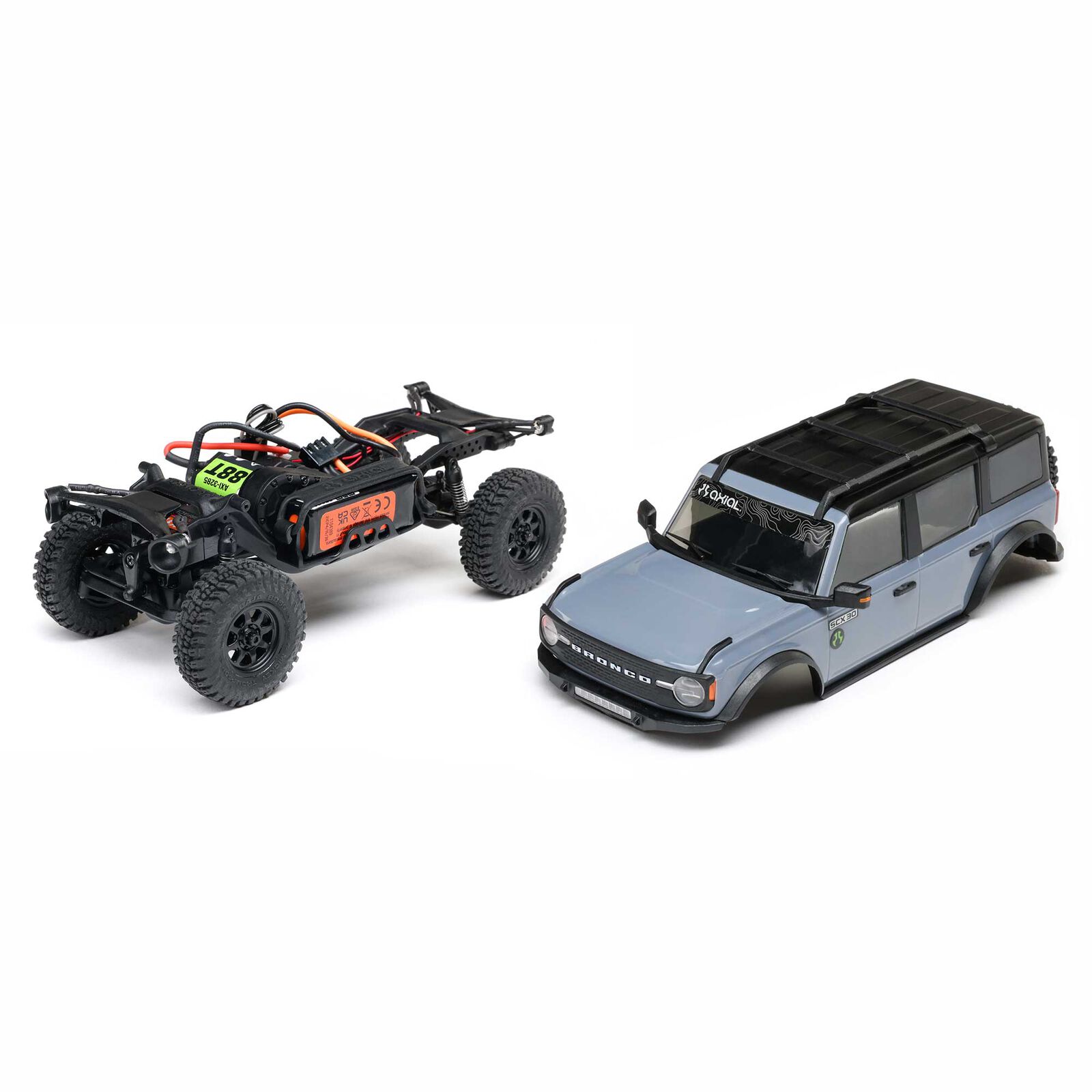 Axial SCX30 Ford Bronco 4X4 RTR Brushed Rock Crawler (Battery & Charger Included) Gray 1/30