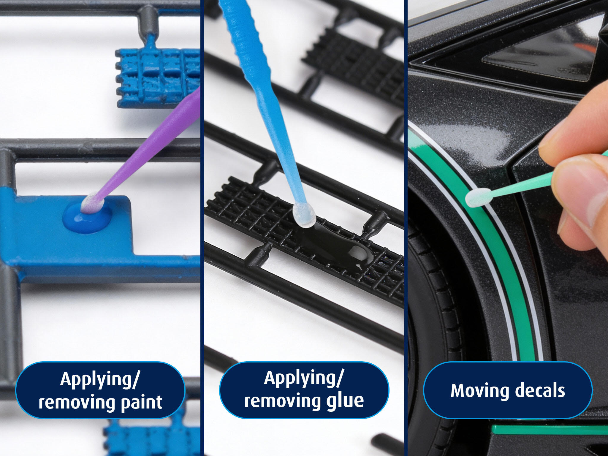 Revell Micro Applicators: 25x 2.5, 2.0, 1.5 & 1.2mm (100)