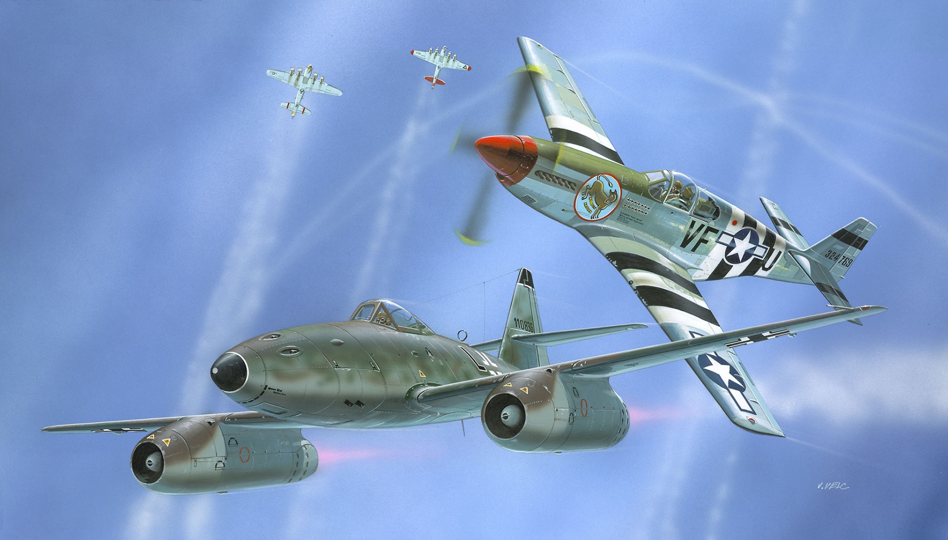 Revell Model Set Combat Set Messerschmitt Me262 & P-51B Mustang 1/72