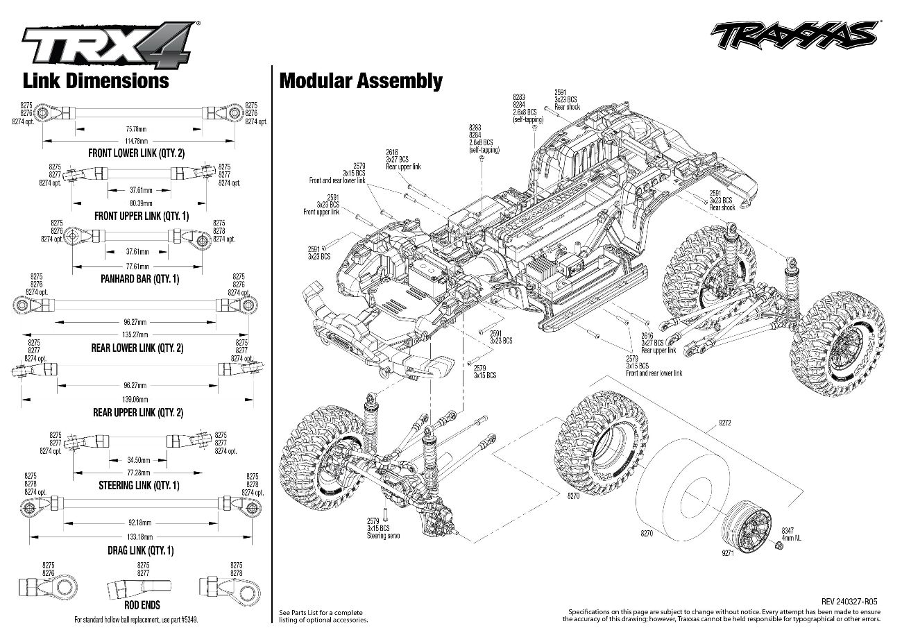 Traxxas TRX-4 Ford Bronco (92076-4) Modular Assembly Exploded View