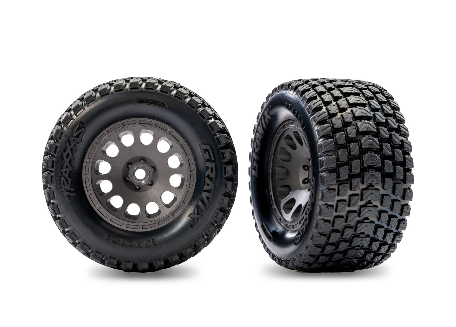 Traxxas Gray Rear Mini XRT Wheels w/ Gravix Tires (2)