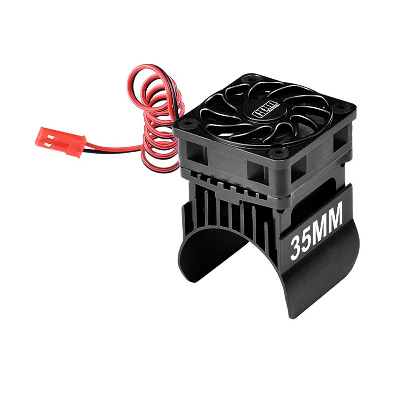 GPM Aluminium 35mm Motor Heatsink met Cooling Fan voor TRX4 en TRX6 black